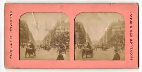 Stereo-Fotografie Paris & Ses Environs, Ansicht Paris, Avenue de la Opera, Halt gegens Licht