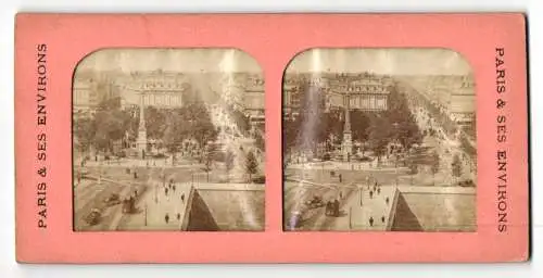 Stereo-Fotografie Paris & Ses Environs, Ansicht Paris, Place du Chatelet, Halt gegens Licht