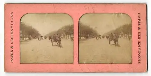 Stereo-Fotografie Paris & Ses Environs, Ansicht Paris, Avenue des Champs-Elysees, Halt gegens Licht