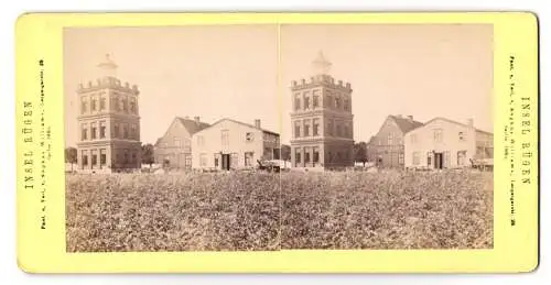 Stereo-Fotografie Sophus Williams, Berlin, Ansicht Arcona / Rügen, Leuchtturm und Nebengebäude