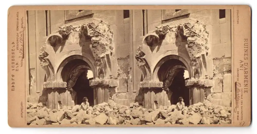 15 Stereo-Fotografien O. Kurkdjian, Eriwan, Ansicht Ani, Ruinen und Trümmer der ehemaligen Haupstadt Armeniens 1