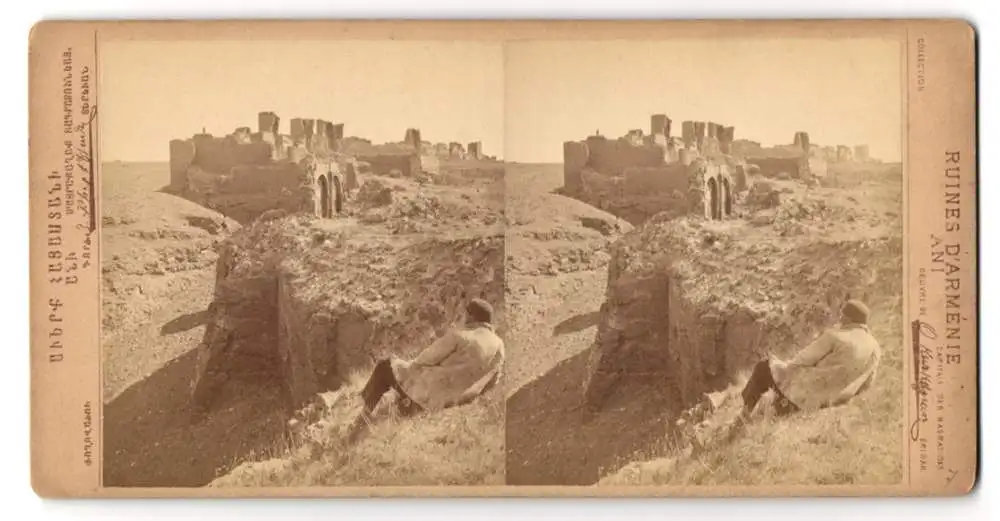 15 Stereo-Fotografien O. Kurkdjian, Eriwan, Ansicht Ani, Ruinen und Trümmer der ehemaligen Haupstadt Armeniens 3