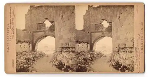 15 Stereo-Fotografien O. Kurkdjian, Eriwan, Ansicht Ani, Ruinen und Trümmer der ehemaligen Haupstadt Armeniens