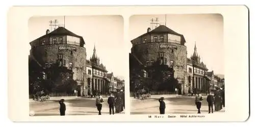 Stereo-Fotografie NPG, Berlin, Ansicht Goslar, Partie am Hotel Achtermann von H. Pieper
