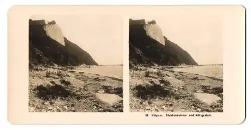 Stereo-Fotografie NPG, Berlin, Ansicht Stubbenkammer, Blick vom Strand nach dem Königsstuhl