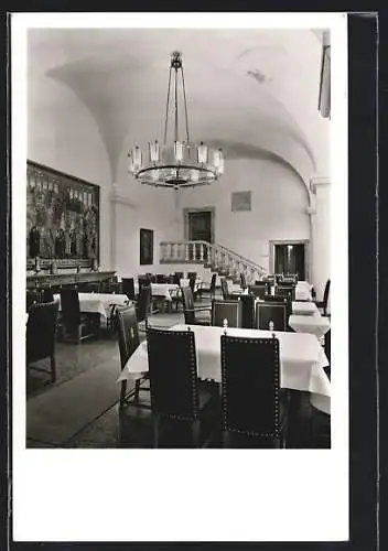 AK Augsburg, Gasthaus Ratskeller, Weinrestaurant, Innenansicht