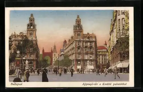 AK Budapest, Apponyi-ter a Klotild palotakkal