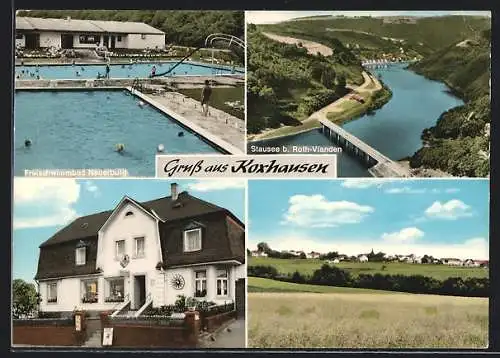 AK Koxhausen, Kaufhaus-Pension Klaus Kiemen, Freischwimmbad Neuerburg, Stausee b. Roth-Vianden