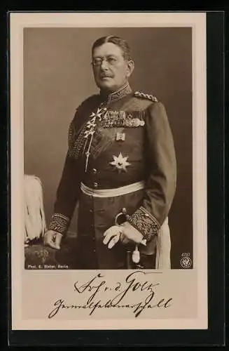 AK Generalfeldmarschall Frh. v. d. Goltz in Uniform mit Orden