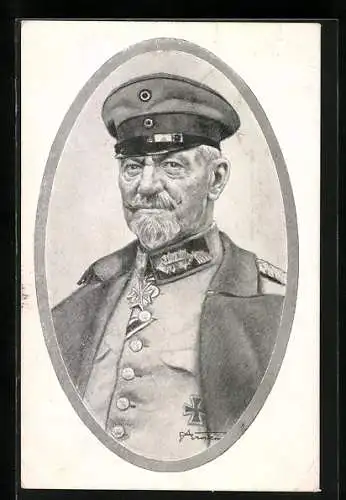 AK General von Gallwitz in Uniform mit Mütze