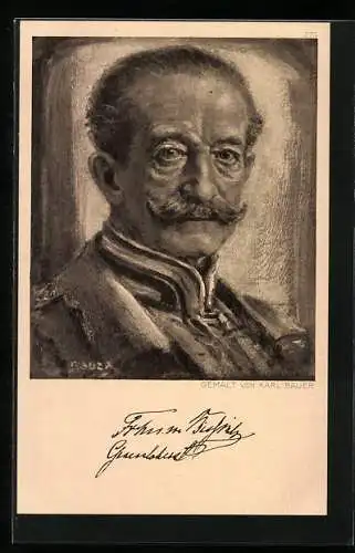 AK Portrait des Heerführers Freiherr v. Bissingen in Uniform