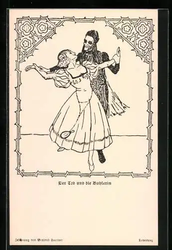 Künstler-AK Der Tod und die Buhlerin beim Tanz