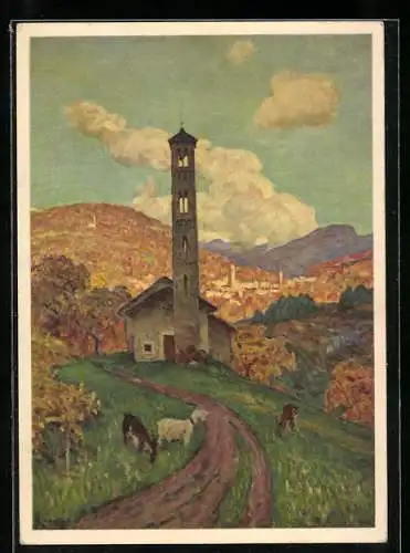 AK L. Rossi, Glockenturm von Sureggio