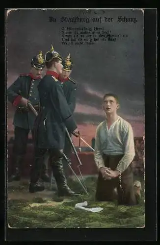 AK Infanterie-Soldaten in Uniform mit Kriegsgefangenem