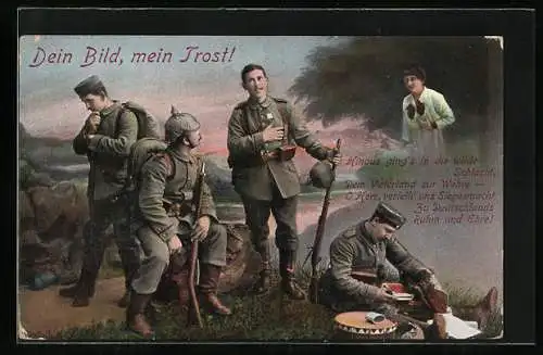 AK Soldaten im Felde denken an die Heimat