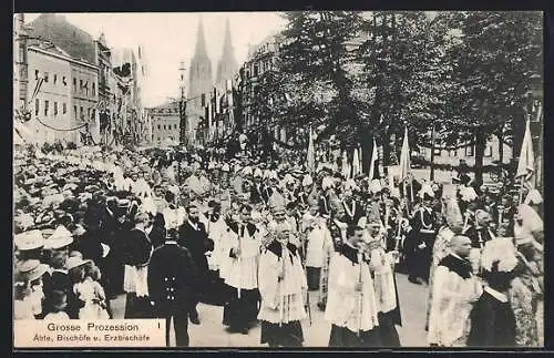 AK Cöln a. Rh., XX. Intern. Eucharistischer Congress 1909, Grosse Prozession