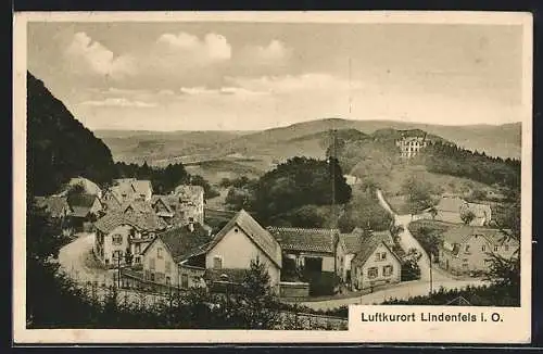 AK Lindenfels i. O., Ortsansicht aus der Vogelschau