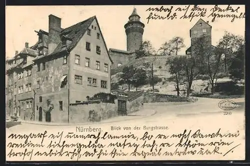 AK Nürnberg, Blick von der Burgstrasse