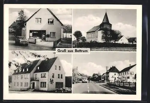 AK Bettrum, Strassenpartie mit Lebensmittel und Feinkost G. Altmann, Kirche