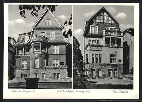 AK Bad Salzuflen, Hotel Haus der Königin, Hotel Haus Barbara, Roonstrasse 7-9