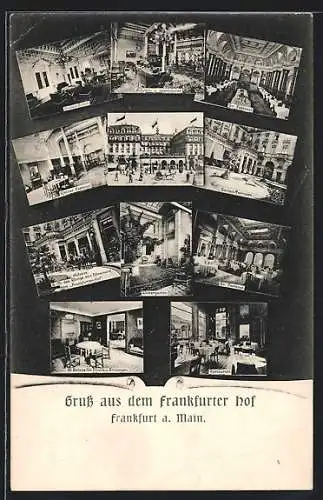 AK Frankfurt /Main, Hotel Frankfurter Hof, Grosser Festsaal, Schreib-und Lesezimmer