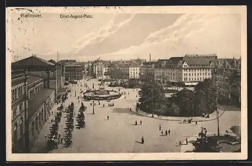 AK Hannover, Ernst-August-Platz aus der Vogelschau