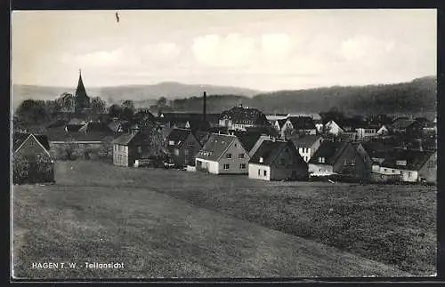 AK Hagen /T. W., Teilansicht mit Kirche