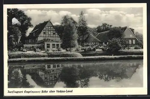 AK Engelmanns Bäke über Vechta-Land, das Gasthaus am Ufer