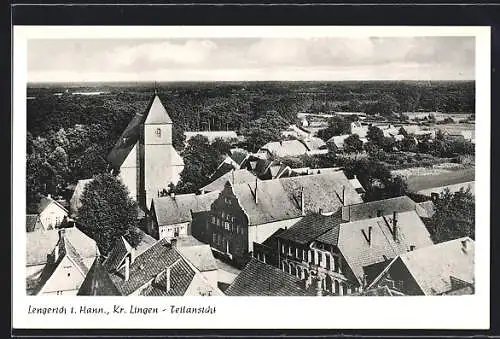 AK Lengerich i. Hann., Teilansicht aus der Vogelschau