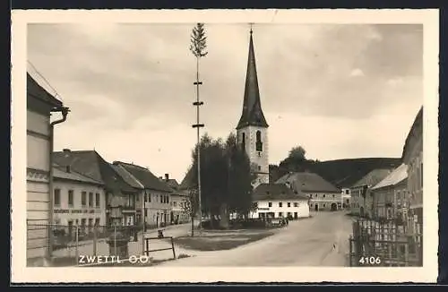 AK Zwettl /O.-Oe., Strassenpartie im Ort