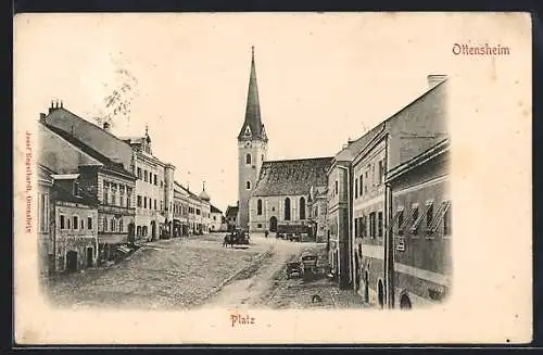 AK Ottensheim, Platz mit Kirche