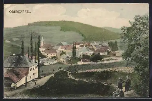 AK Oberkappel, Ortsansicht mit Kirche aus der Vogelschau