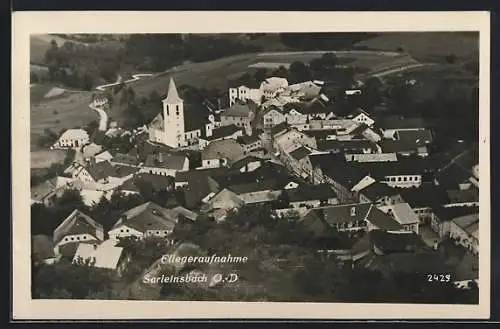 AK Sarleinsbach /O.-D., Fliegeraufnahme von Ort und Kirche