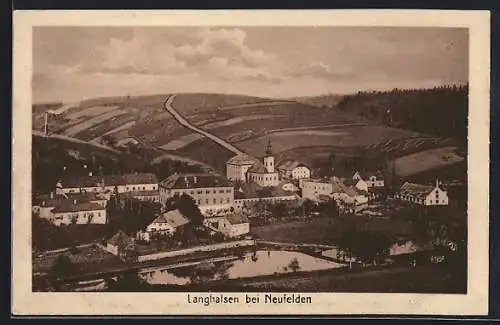 AK Langhalsen bei Neufelden, Ortsansicht mit Kirche