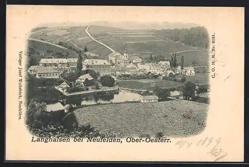 AK Langhalsen bei Neufelden, Ortsansicht aus der Vogelschau