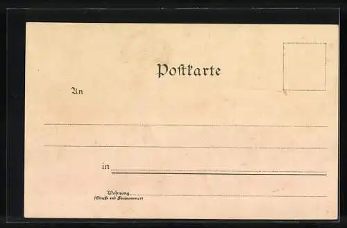 Künstler-Lithographie Fritz Bergen: Berchtesgaden, Blick zum Ort, Liebespaar in Tracht