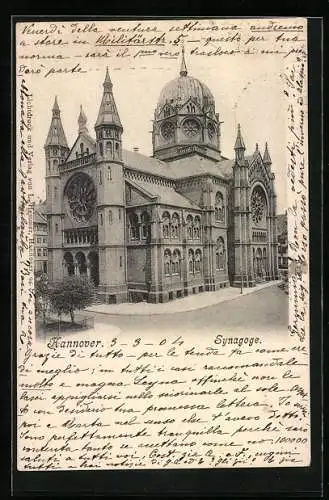 AK Hannover, Ansicht der Synagoge