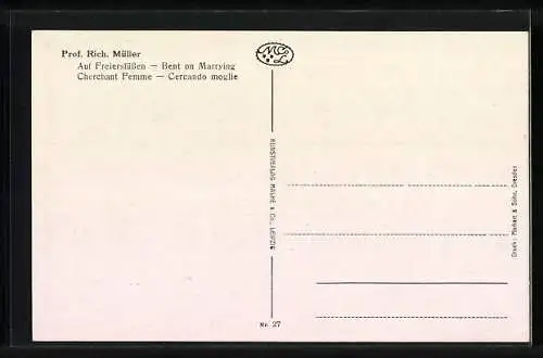 Künstler-AK Richard Müller: Serie V. komplett, 6 AK mit Hülle, Tänzerin, Türkin, Auf der Schaukel, Meine Palette