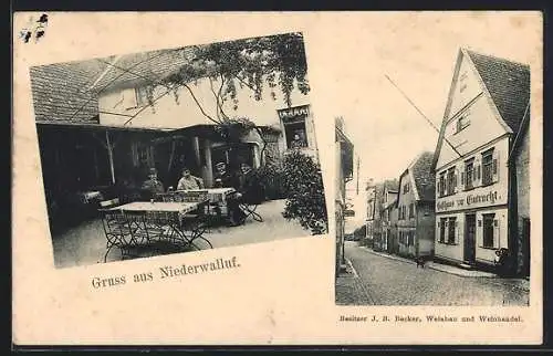 AK Niederwalluf, Gasthaus zur Eintracht, Garten