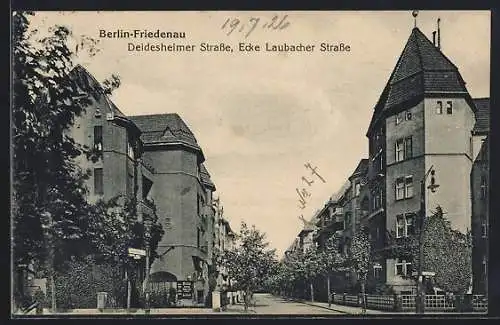 AK Berlin-Friedenau, Deidesheimer Strasse Ecke Laubacher Strasse mit Bäckerei