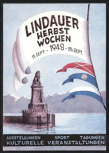 AK Lindau / Bodensee, Herbst Wochen 1948, Denkmal