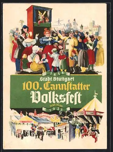 AK Cannstatt, 100. Cannstatter Volksfest 1935