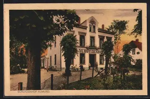 AK Aumund, Gaststätte Schützenhof H. Klook mit Strasse