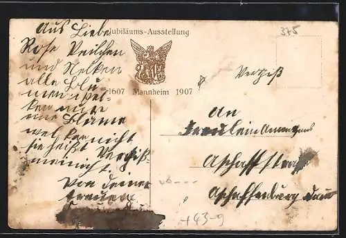 AK Mannheim, Jubiläumsausstellung1907, Vergnügungspark mit Wasserrutschbahn