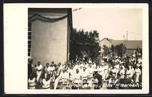 Foto-AK Marbach / Neckar, Hallenweihe 1930 des Turnvereins Eiche