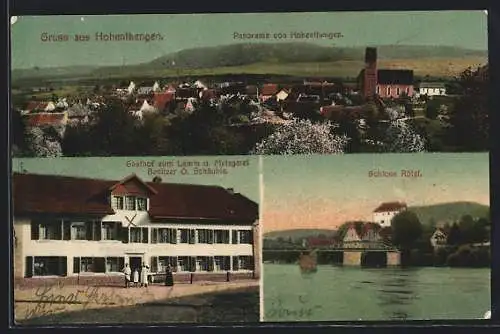 AK Hohenthengen, Gasthof zum Lamm, Schloss Rötel, Panoramablick