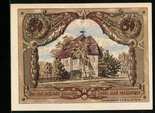 Notgeld Jessnitz 1921, 50 Pfennig, Ruine Salegast