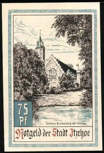 Notgeld Itzehoe 1921, 75 Pfennig, Schloss Breitenburg