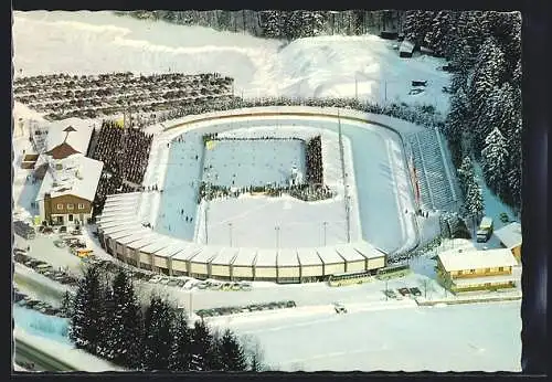 AK Inzell /Obb., Eis-Stadion im Winter, Totalansicht