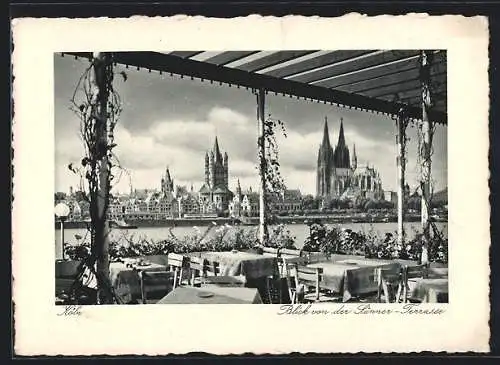 AK Köln, Blick von der Sünner-Terrasse zum Dom